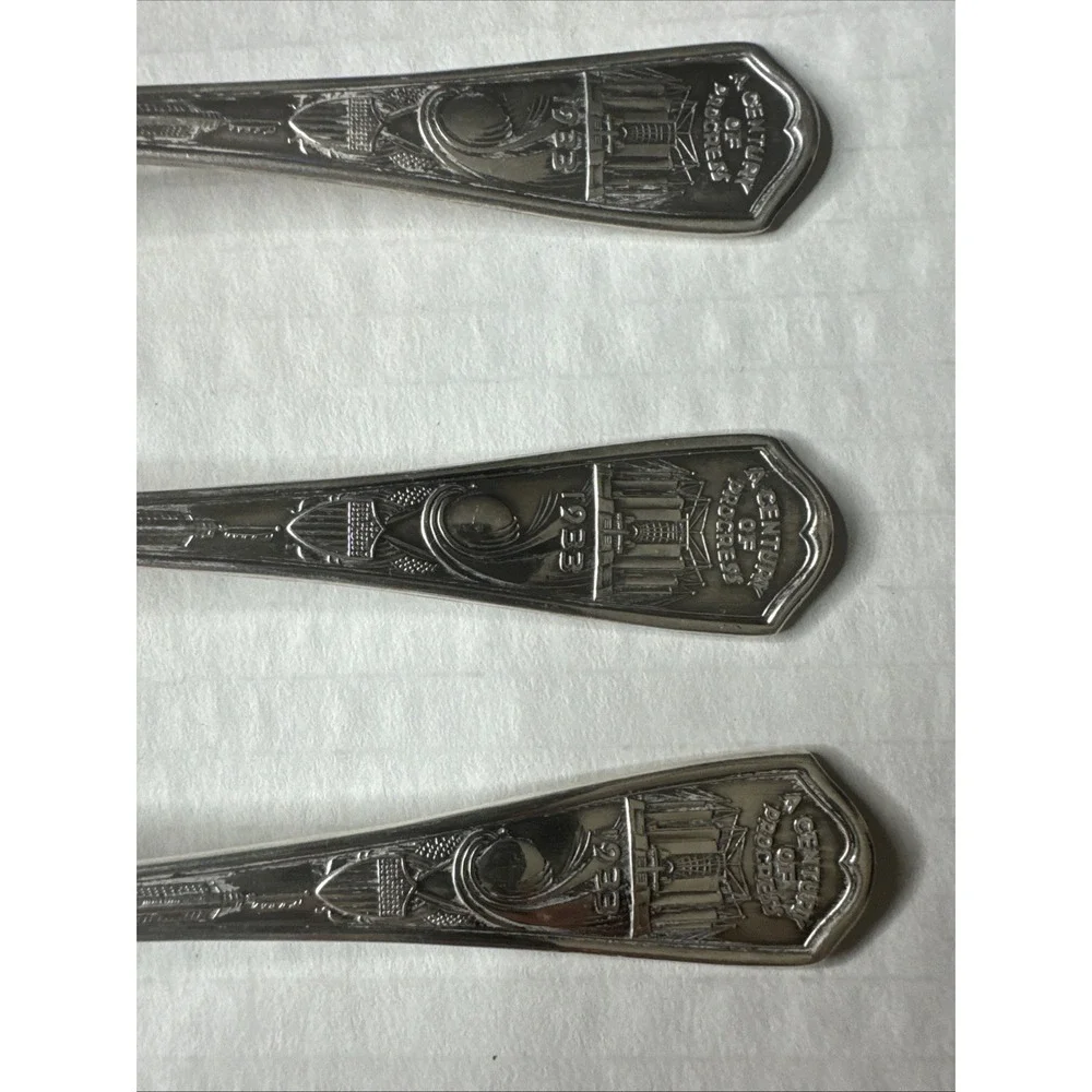 1933 Chicago World's Fair Century of Progress Spoons Lot 6 Silver‎ Plated